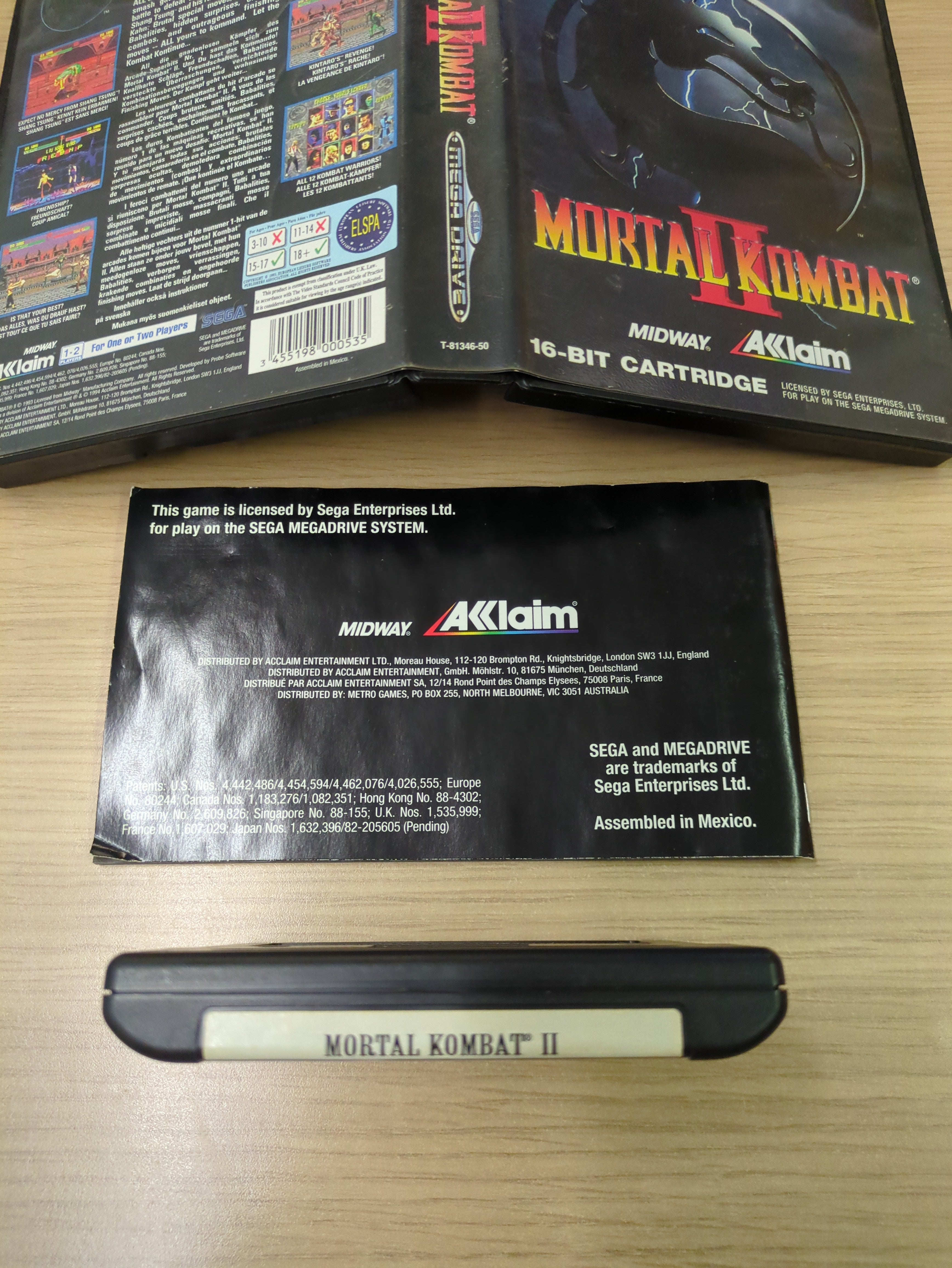 Mortal Kombat II Sega Mega Drive game Mortal Kombat II Sega Mega Drive game